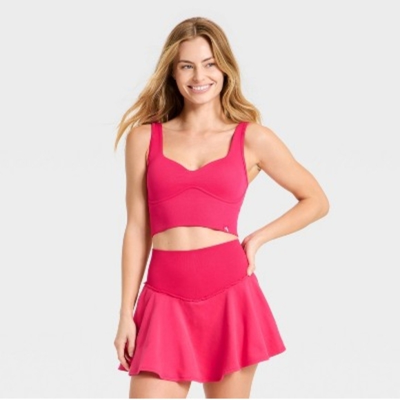 JoyLab Tops - JoyLab Women's Seamless Sweetheart Support Tank Top - Red XS